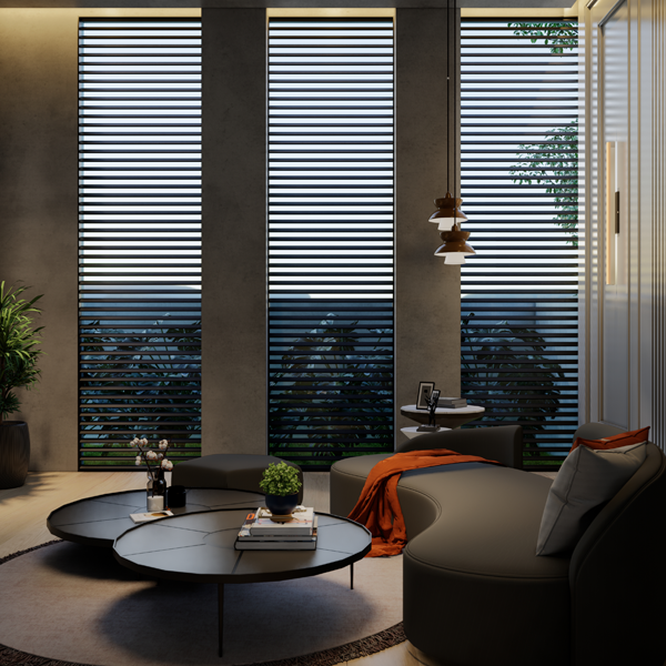 Made-to-measure Blackout Blinds in a modern bedroom